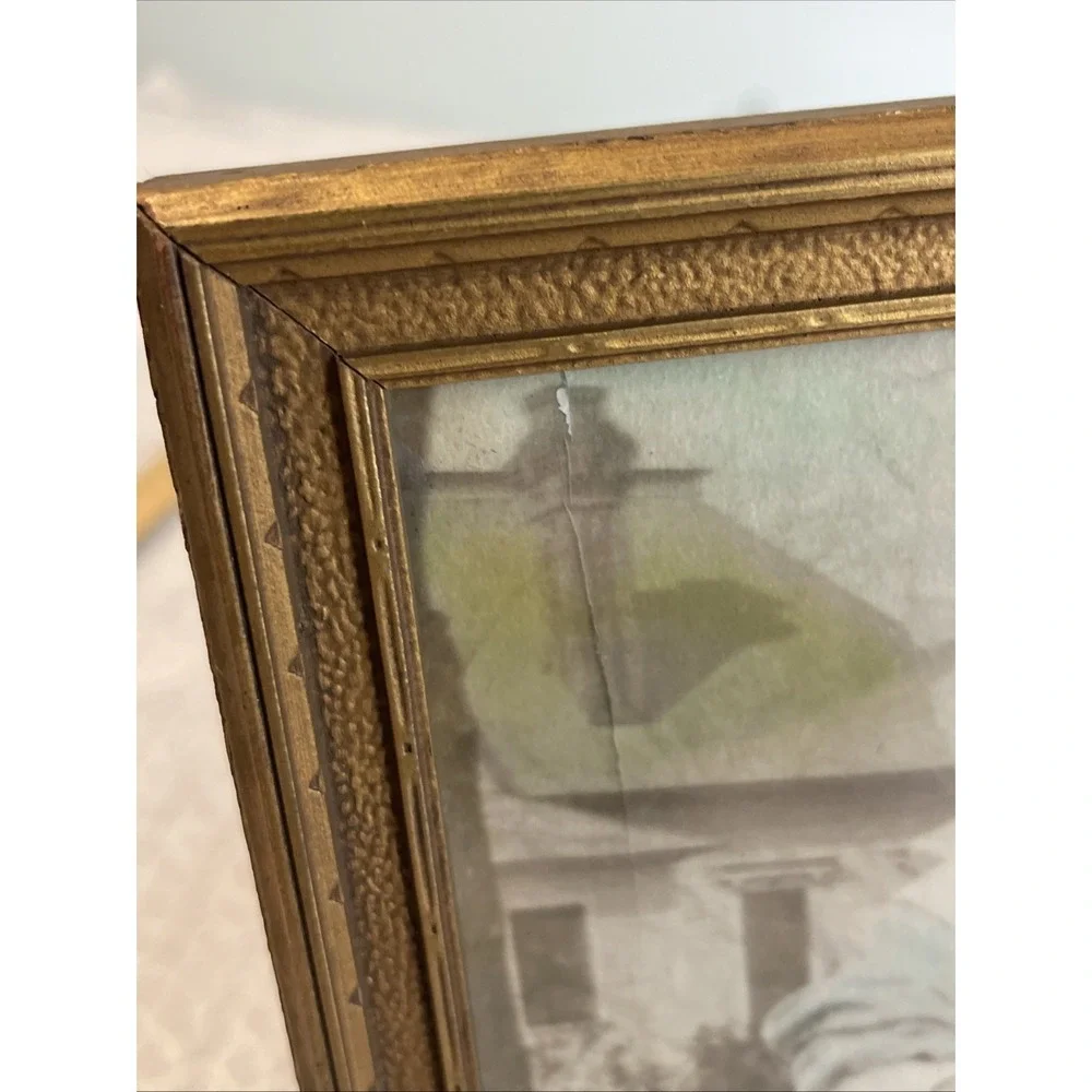 Vintage‎ Gold Wooden Double Picture Photo Frame Ornate  10